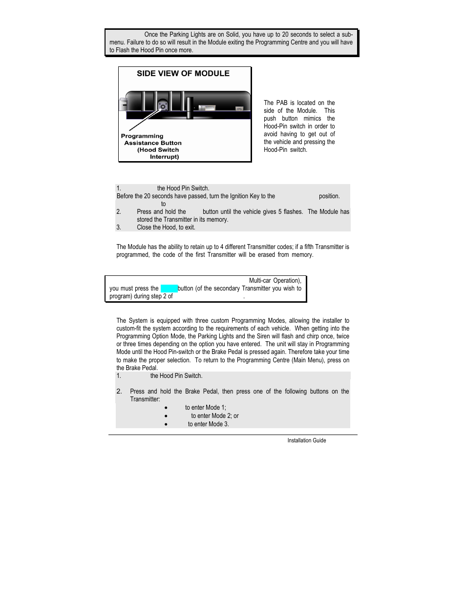 The programming assistance button (a.k.a. pab.), How to program the transmitter, How to enter options programming mode | P.10 | Autostart CT-5000 User Manual | Page 10 / 29