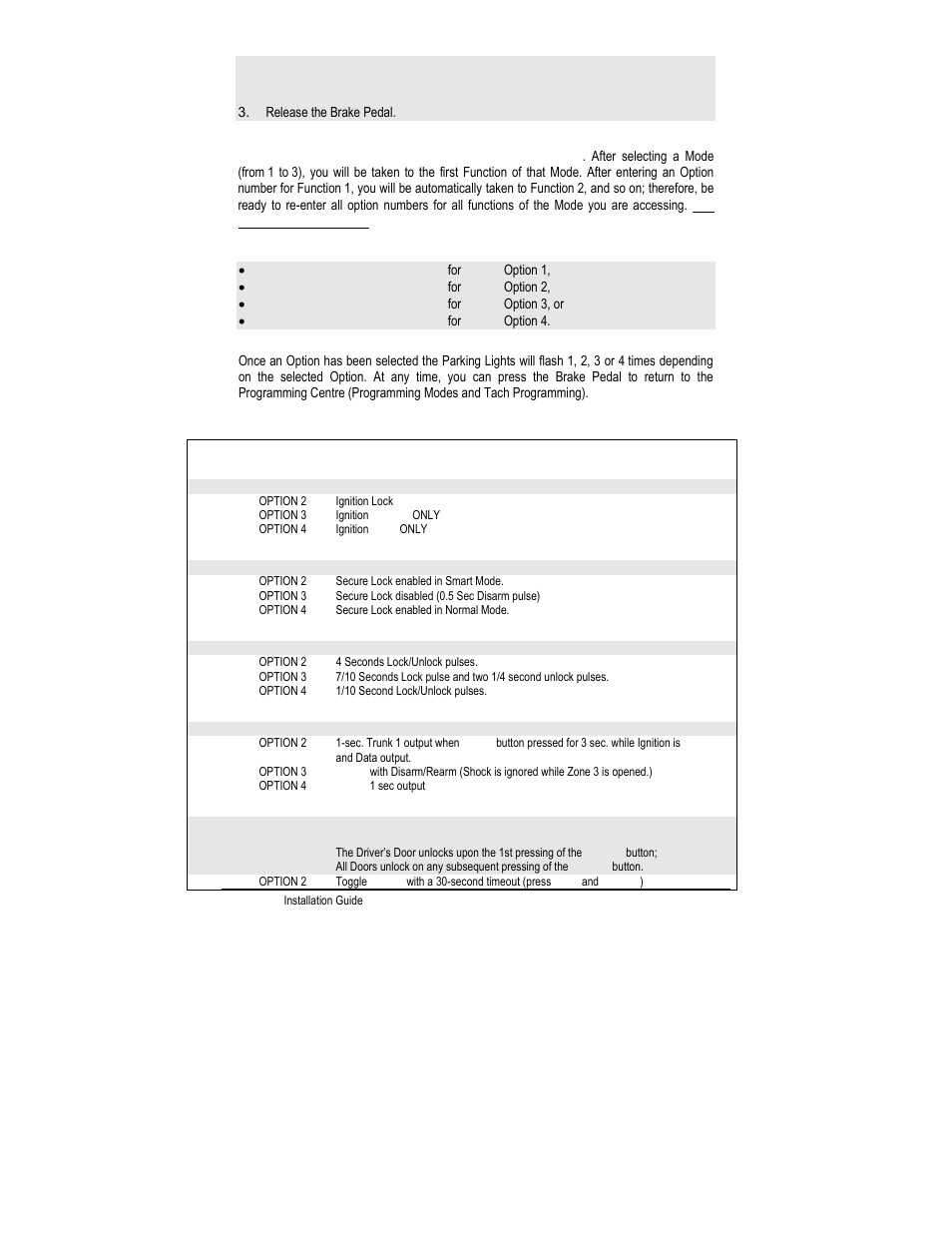 Options programming | Autostart CT-5000 User Manual | Page 11 / 29