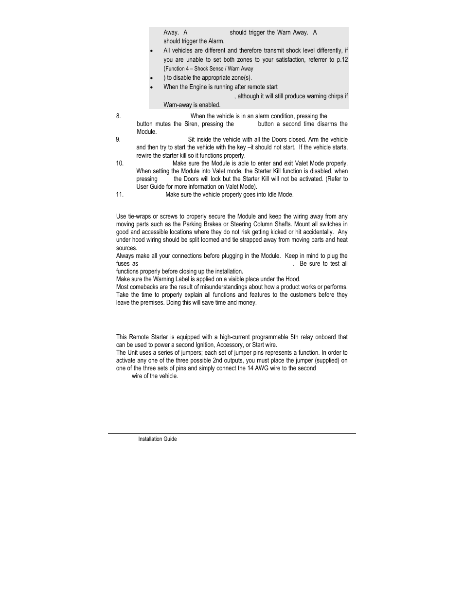 Closing up, Supplementary information, Fifth relay output (2 | Ign or 2, Acc or, Start) | Autostart CT-5000 User Manual | Page 15 / 29