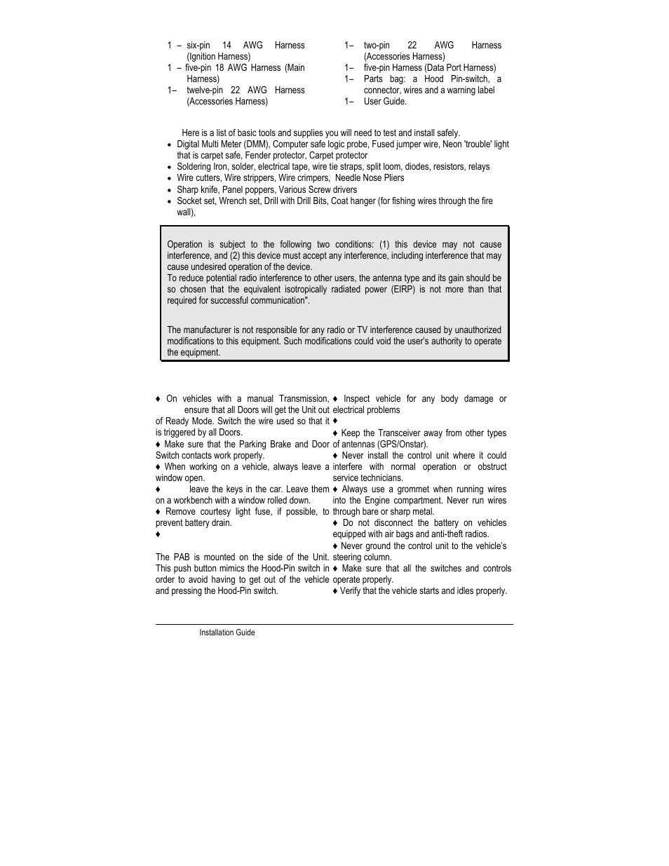 Installation tools, Before you get started | Autostart CT-5000 User Manual | Page 3 / 29