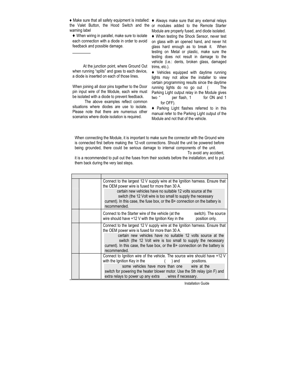 Harness description, Pin main ignition harness | Autostart CT-5000 User Manual | Page 4 / 29