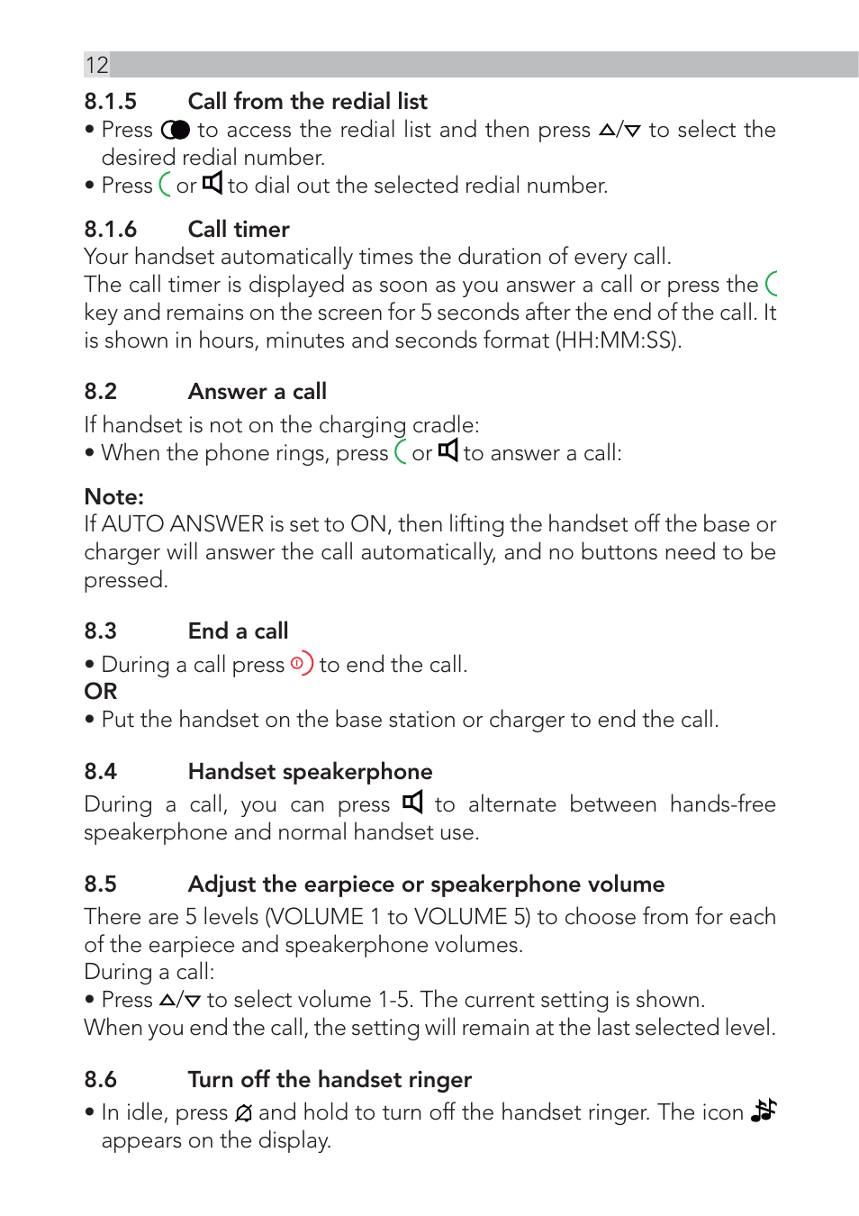 AEG Voxtel D555 User Manual | Page 12 / 120