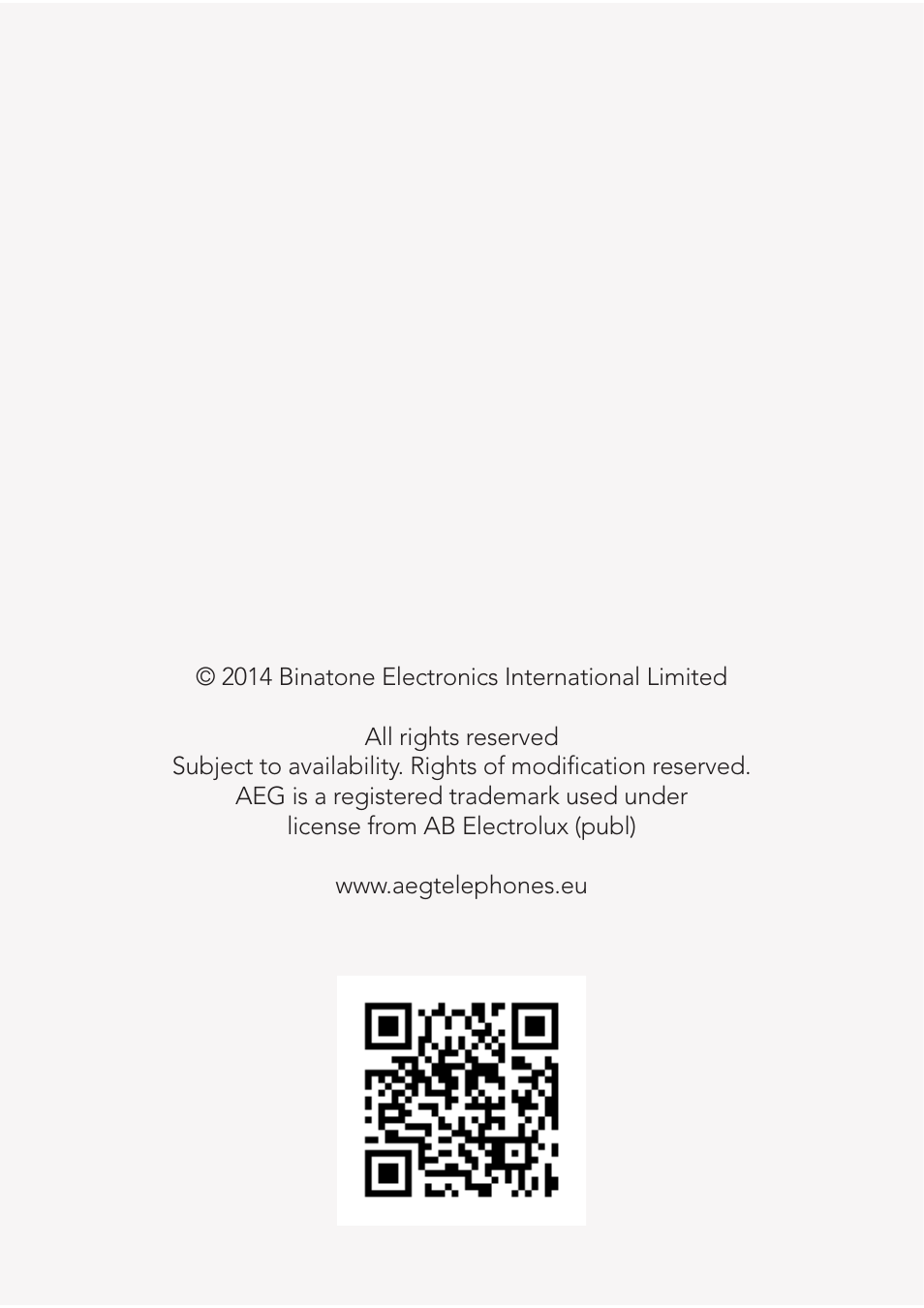 AEG Voxtel D555 User Manual | Page 120 / 120