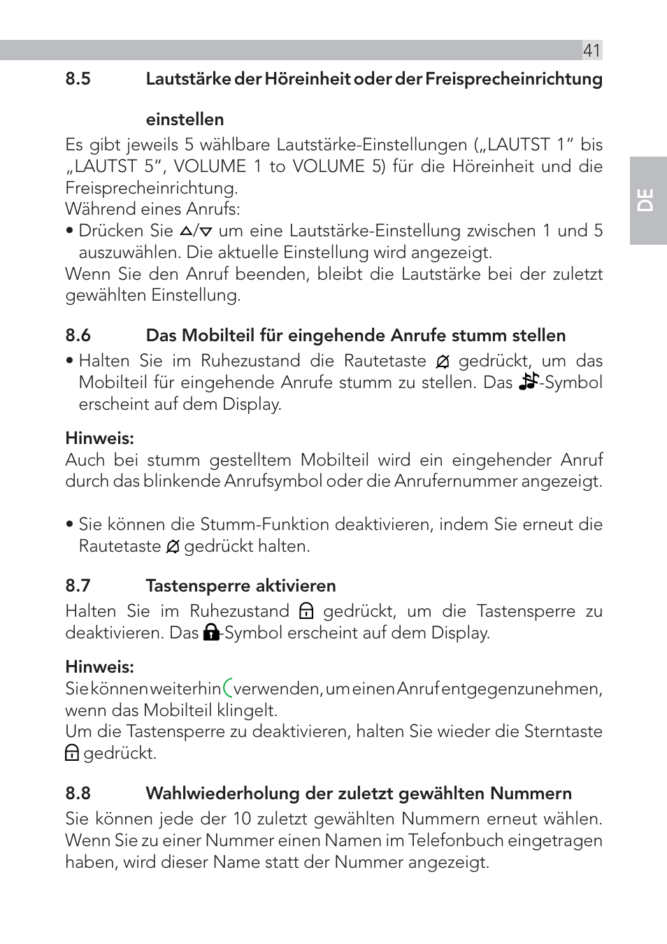 AEG Voxtel D555 User Manual | Page 41 / 120