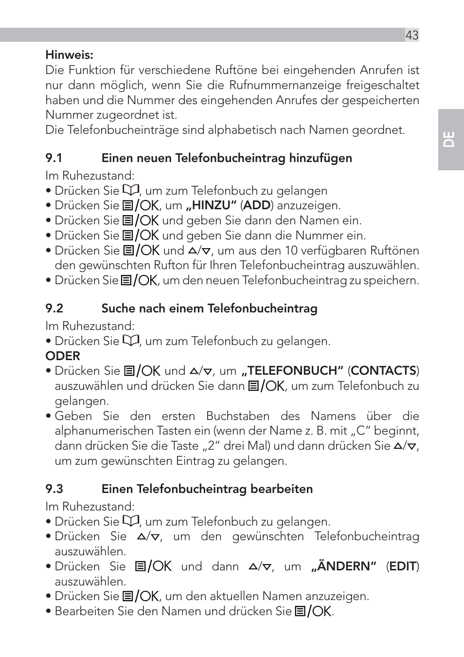 AEG Voxtel D555 User Manual | Page 43 / 120