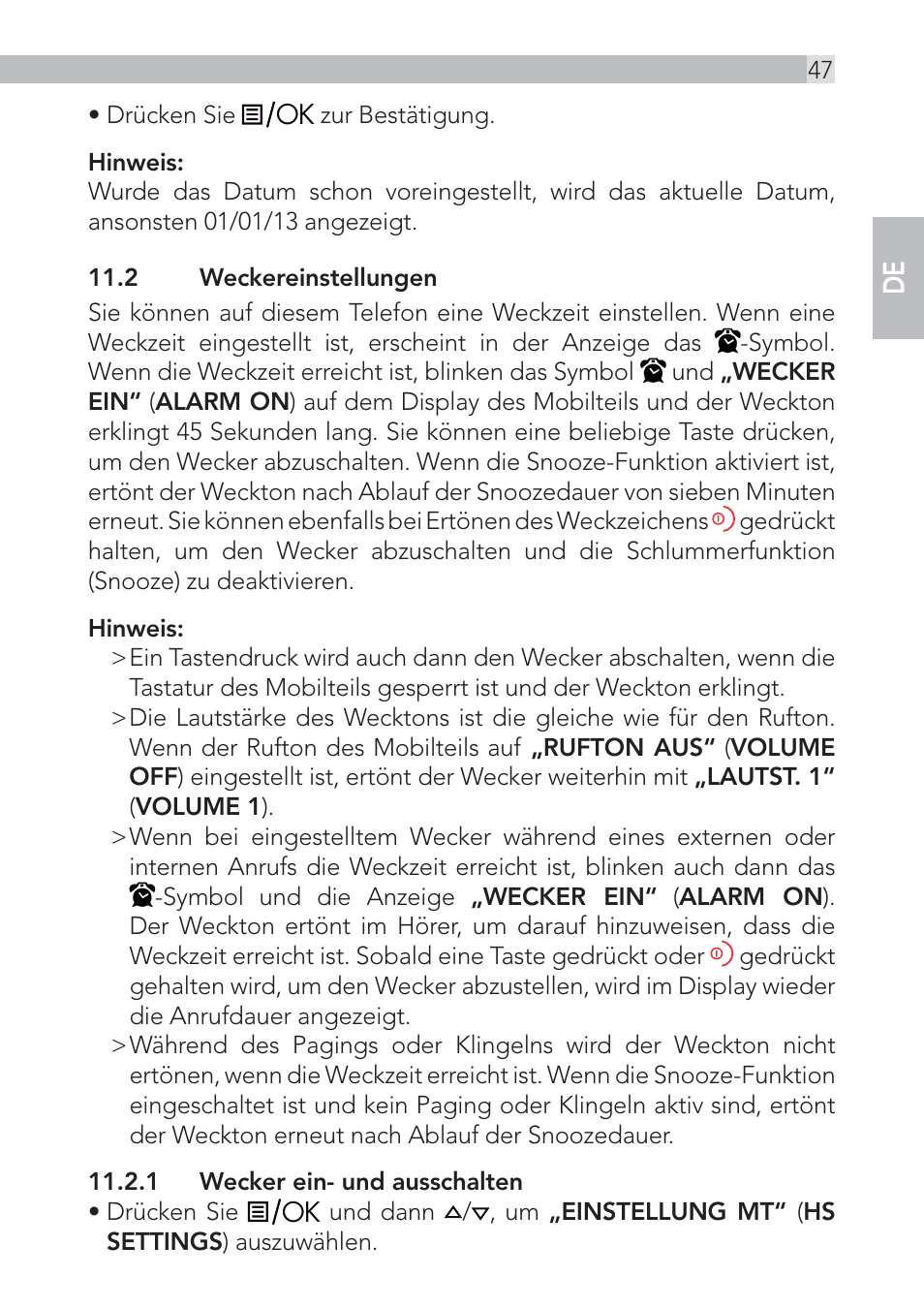 AEG Voxtel D555 User Manual | Page 47 / 120