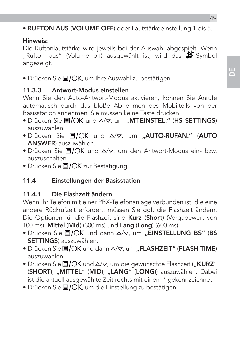 AEG Voxtel D555 User Manual | Page 49 / 120