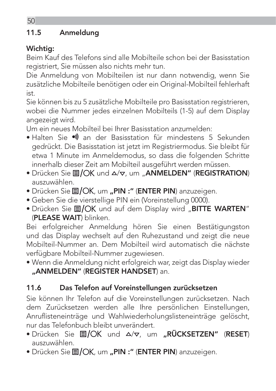 AEG Voxtel D555 User Manual | Page 50 / 120