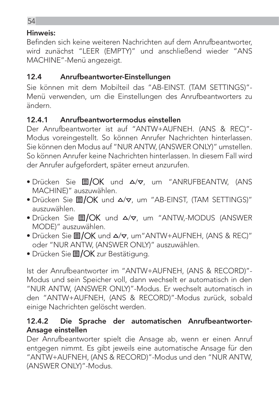 AEG Voxtel D555 User Manual | Page 54 / 120