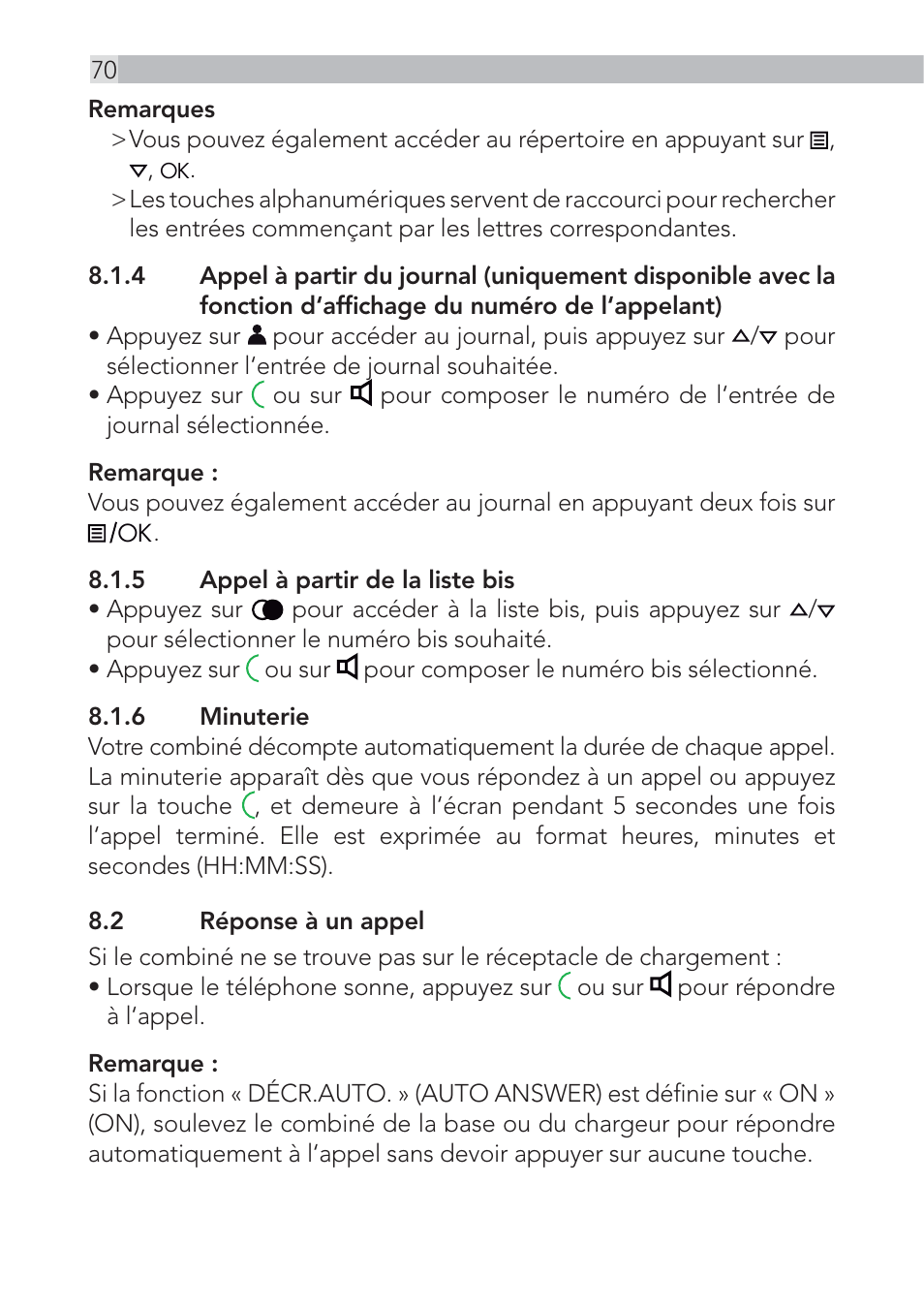 AEG Voxtel D555 User Manual | Page 70 / 120