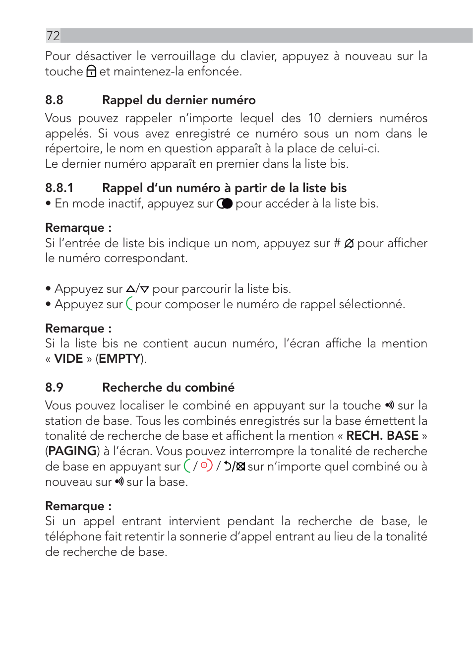AEG Voxtel D555 User Manual | Page 72 / 120