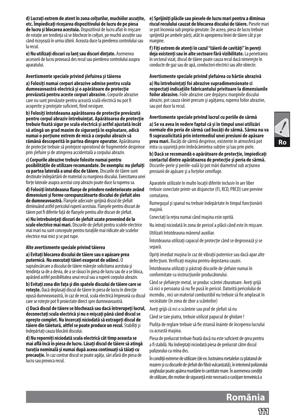 Romănia | AEG WS 9-115 User Manual | Page 112 / 125