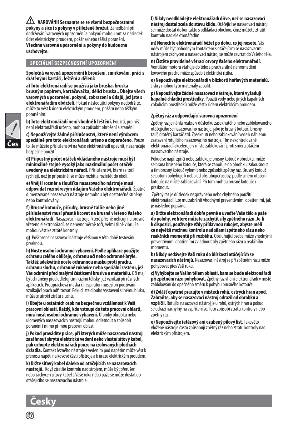 Česky | AEG WS 9-115 User Manual | Page 67 / 125