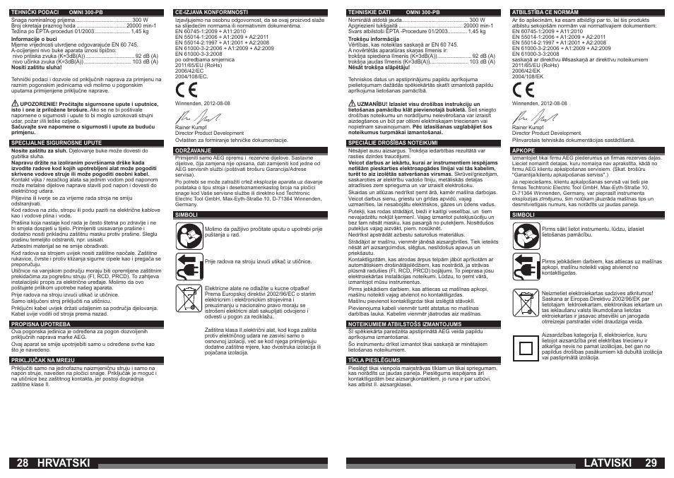 28 29 hrvatski latviski | AEG OMNI 3000 User Manual | Page 15 / 21