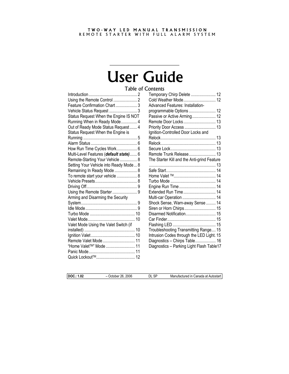 Autostart TWO - WAYLE User Manual | 17 pages