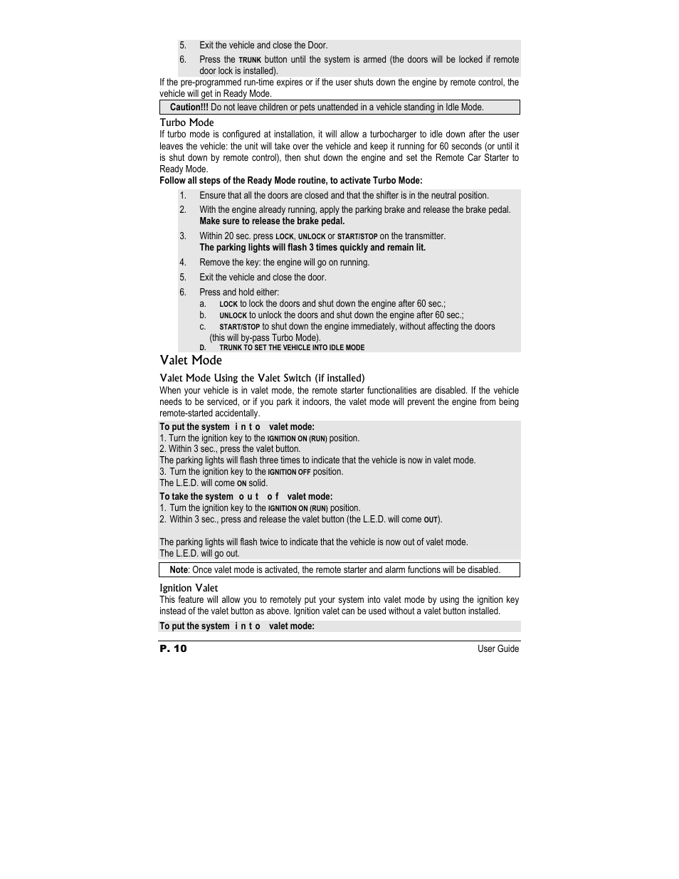 Valet mode | Autostart TWO - WAYLE User Manual | Page 10 / 17