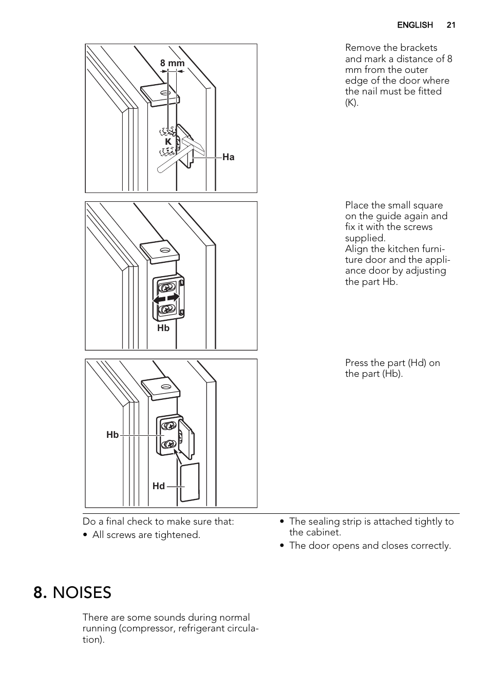 Noises | AEG SCS51800F0 User Manual | Page 21 / 24