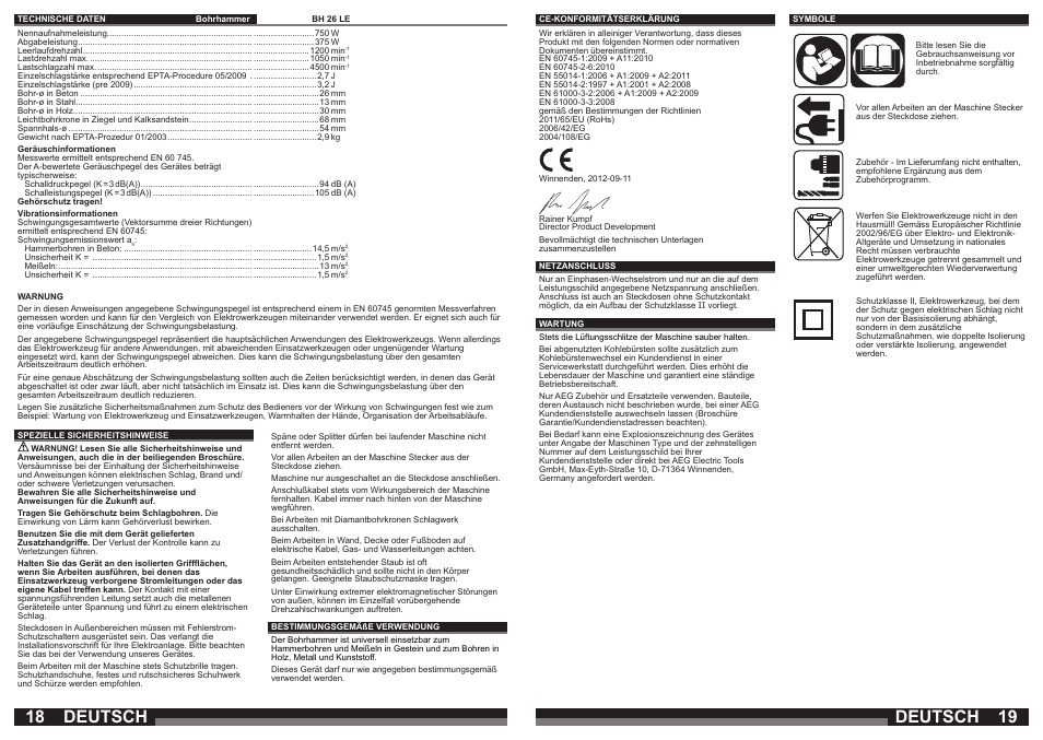 Deutsch | AEG BH 26LE User Manual | Page 10 / 37