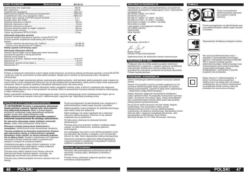 Polski | AEG BH 26LE User Manual | Page 24 / 37