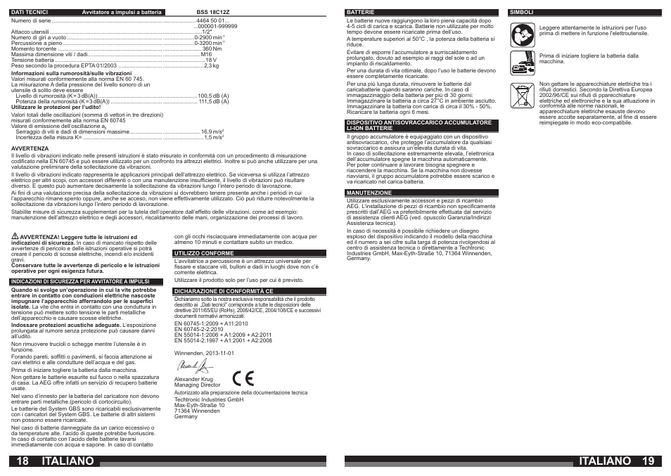 Italiano | AEG BSS 18C 12Z User Manual | Page 10 / 35