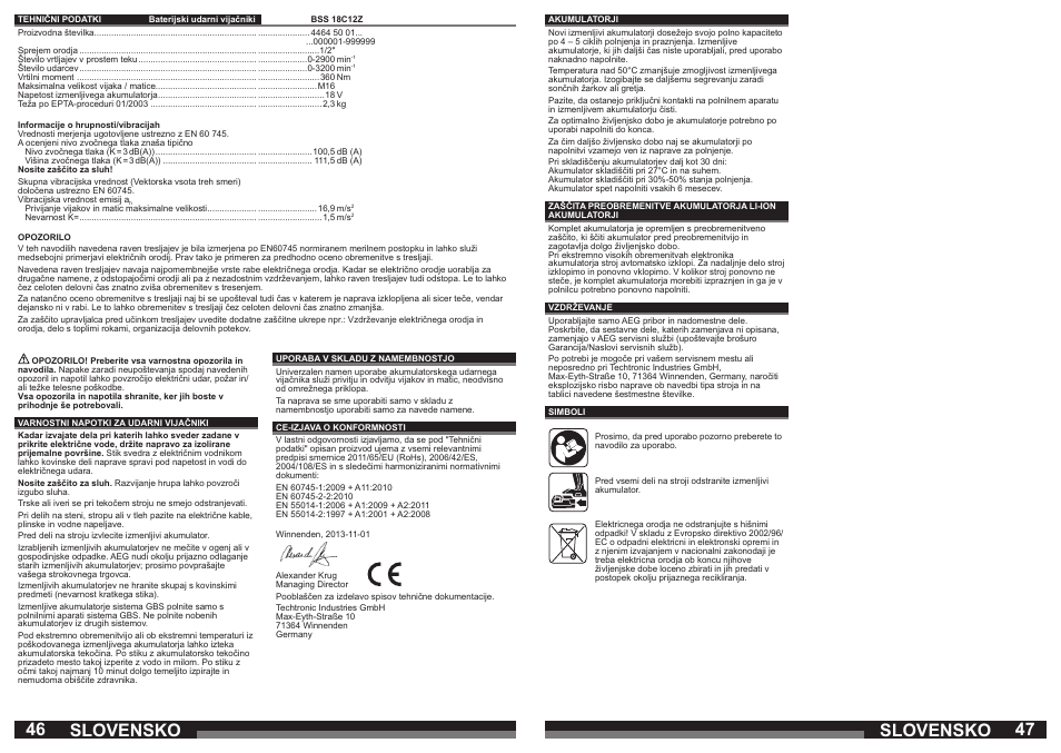 Slovensko | AEG BSS 18C 12Z User Manual | Page 24 / 35
