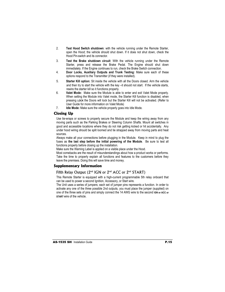 Autostart AS-1535 SH User Manual | Page 15 / 19