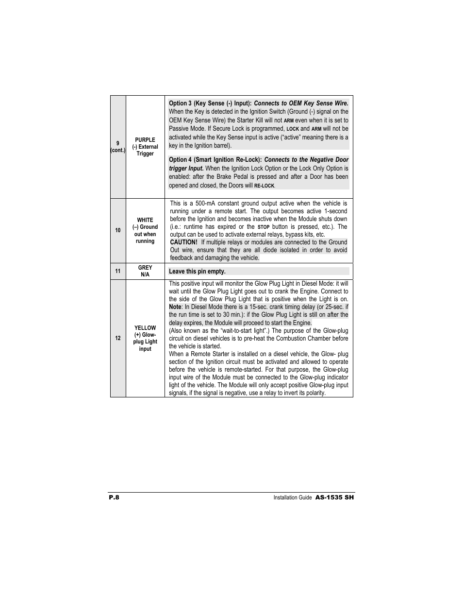 Autostart AS-1535 SH User Manual | Page 8 / 19