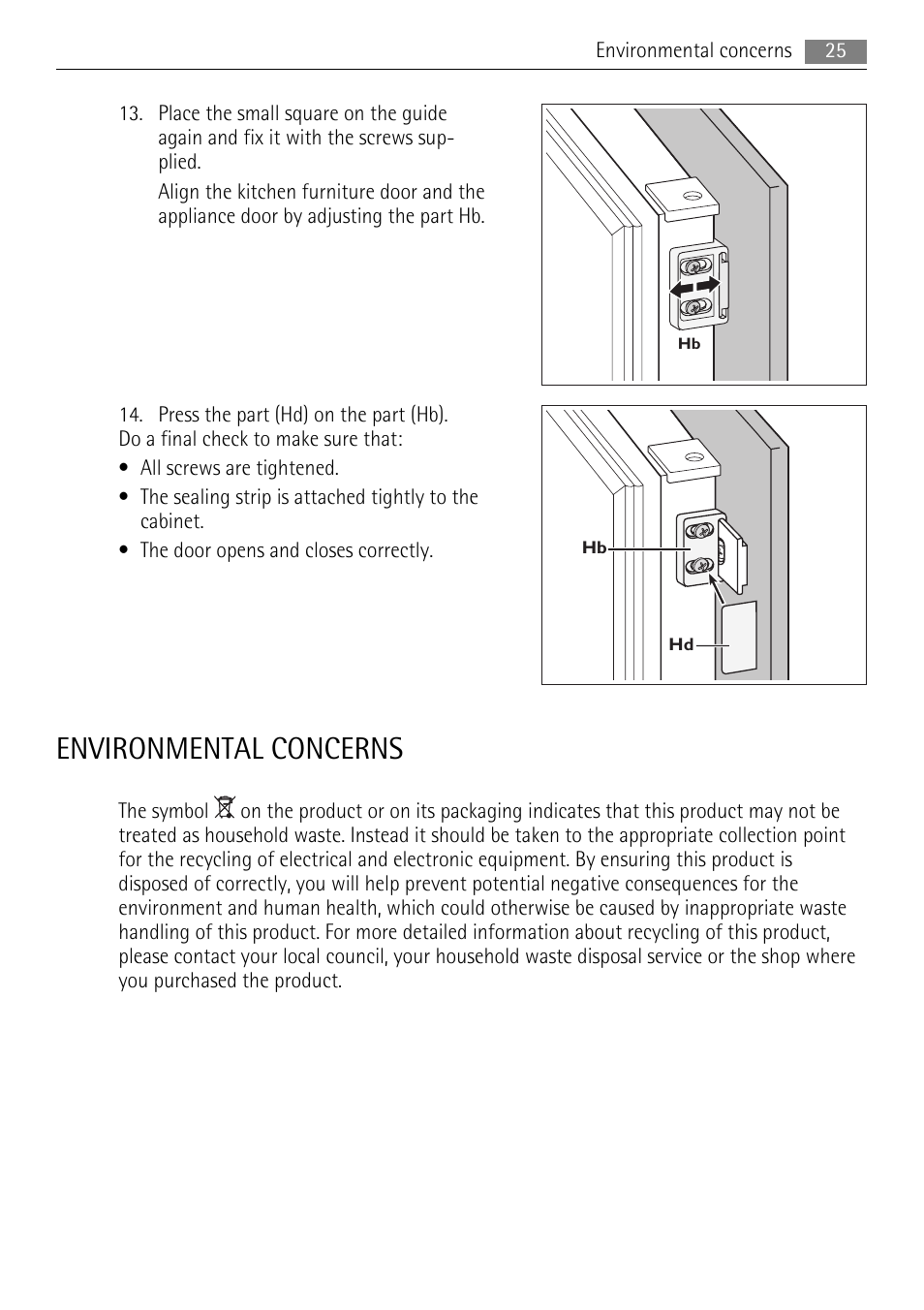 Environmental concerns | AEG SCS51810S0 User Manual | Page 25 / 28