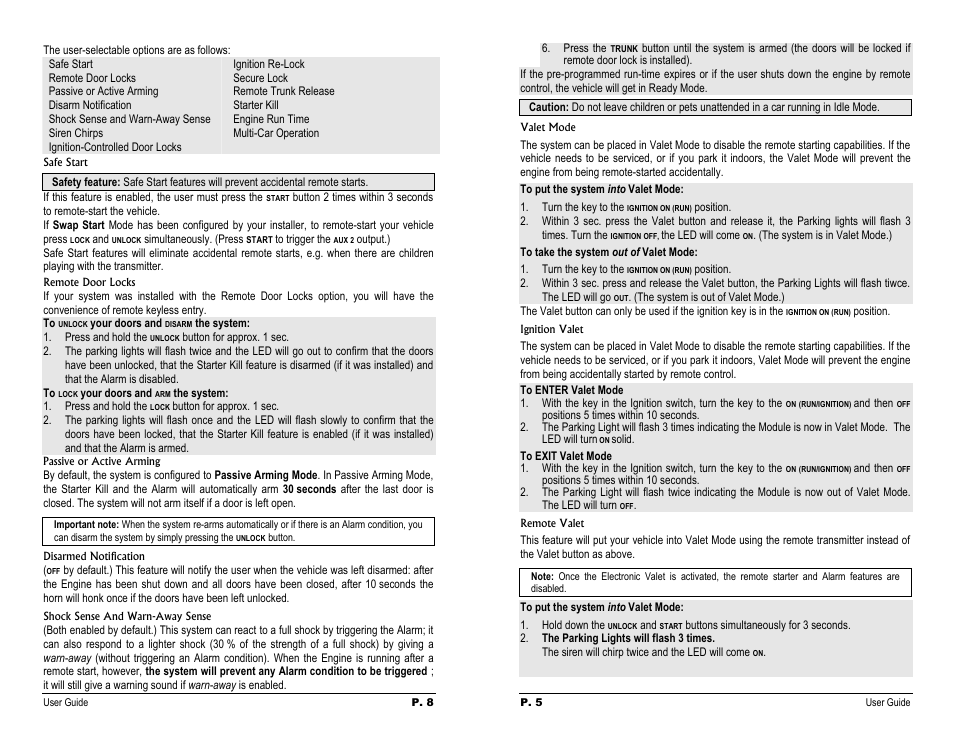 The parking lights will flash 3 times | Autostart AS-6265iSH User Manual | Page 5 / 6