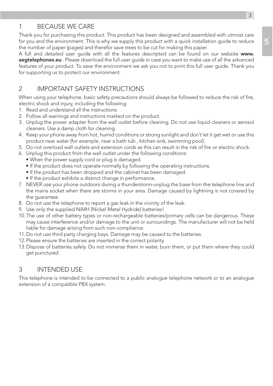 AEG Voxtel S110 combo User Manual | Page 3 / 24