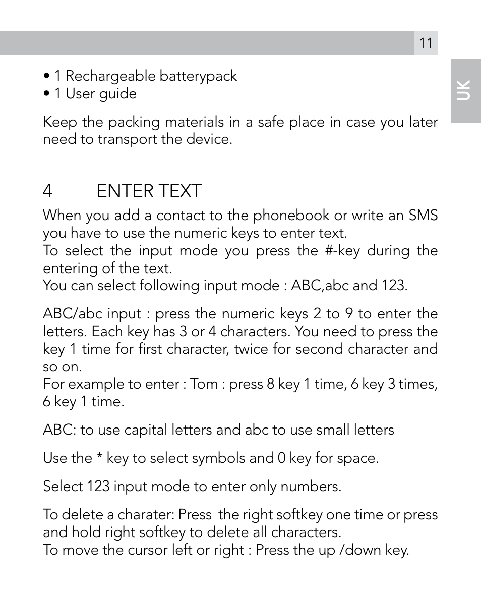 4enter text | AEG Voxtel M300 User Manual | Page 11 / 38