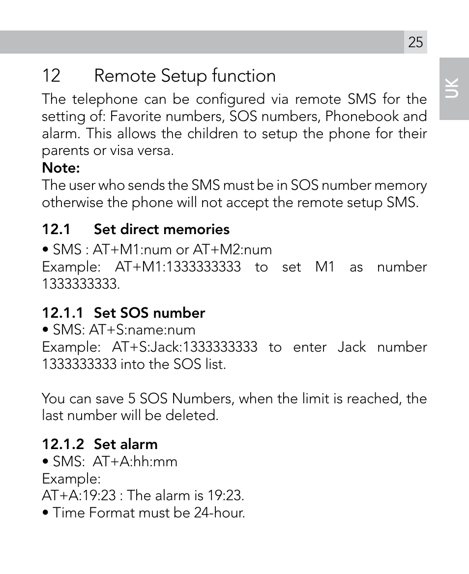 12 remote setup function | AEG Voxtel M300 User Manual | Page 25 / 38