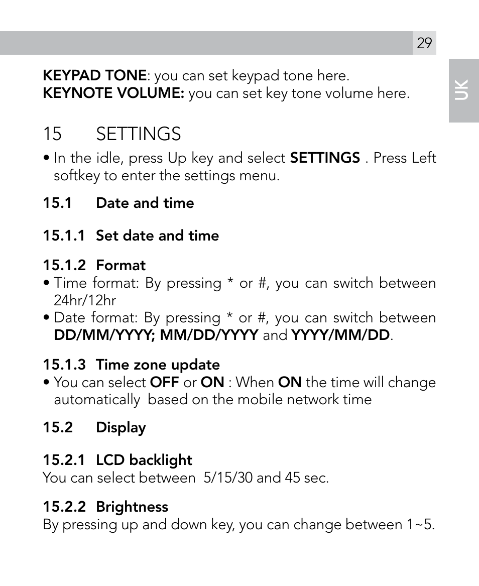 15 settings | AEG Voxtel M300 User Manual | Page 29 / 38