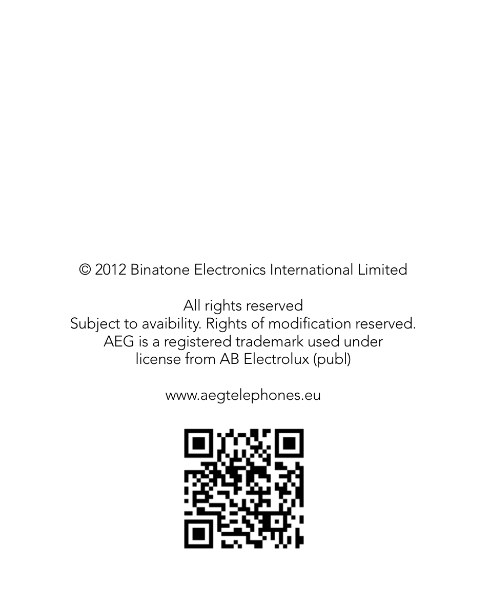 AEG Voxtel M300 User Manual | Page 38 / 38