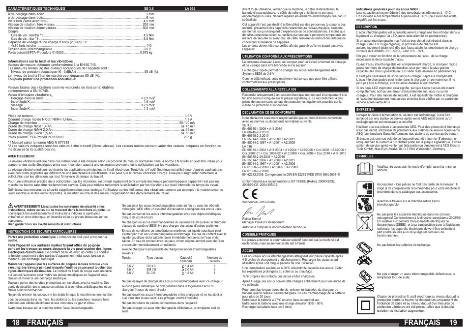 Français | AEG SE 3.6 User Manual | Page 10 / 35