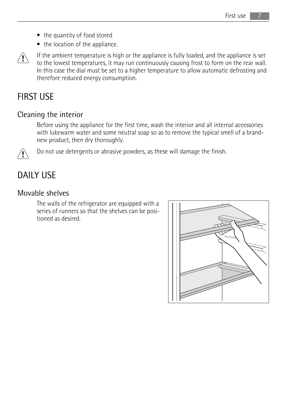 First use, Daily use | AEG SKS58840S2 User Manual | Page 7 / 16