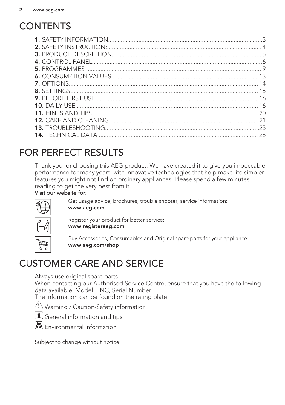 AEG L98480FL User Manual | Page 2 / 32