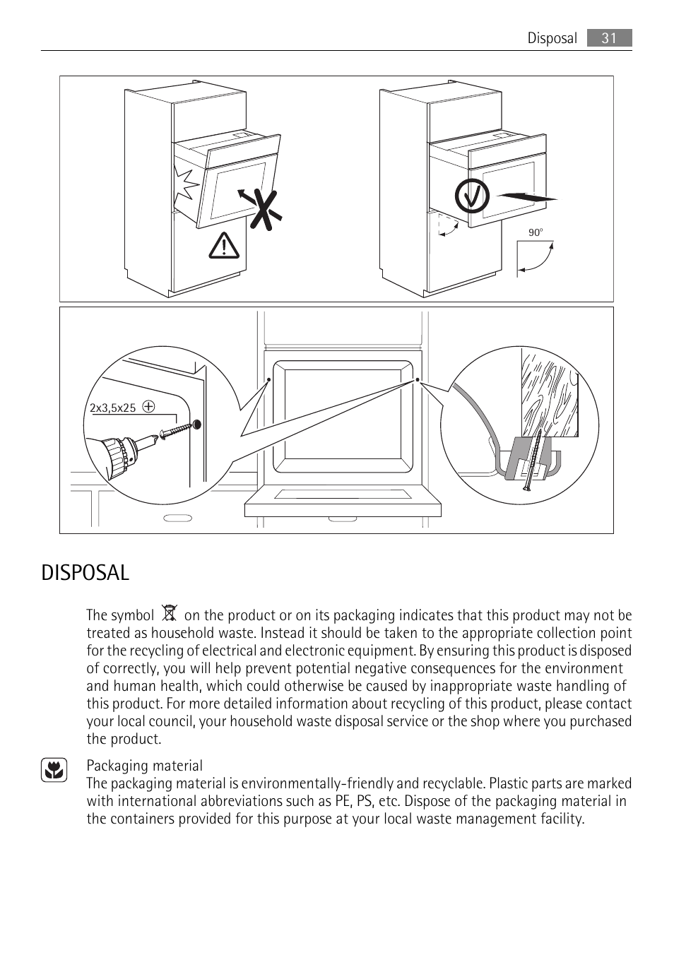 Disposal | AEG BE3003021M User Manual | Page 31 / 36