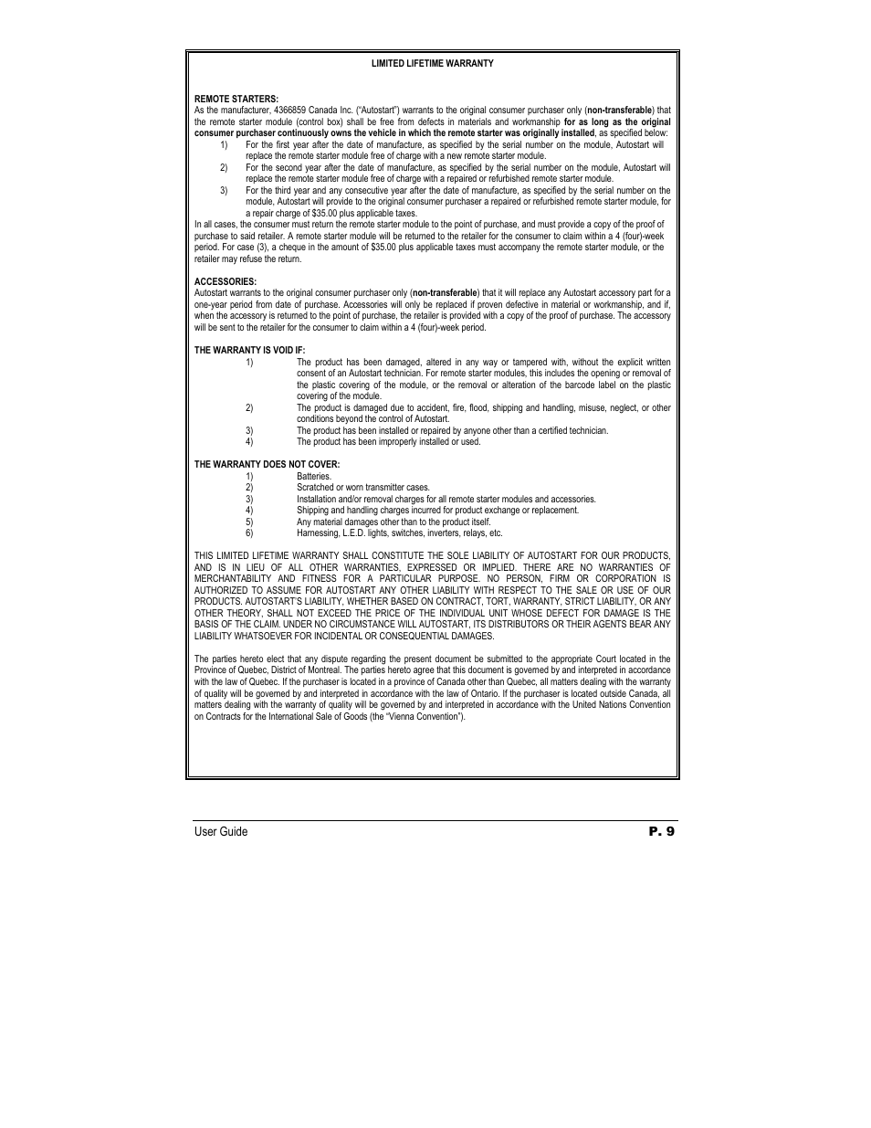 User guide p. 9 | Autostart AS-1252 User Manual | Page 9 / 9