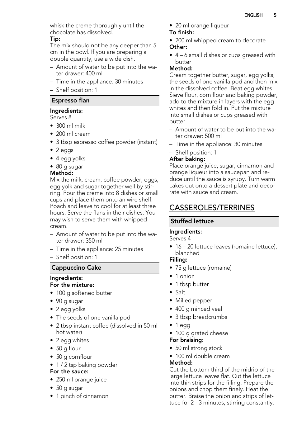 Casseroles/terrines | AEG KE8404001M User Manual | Page 5 / 12