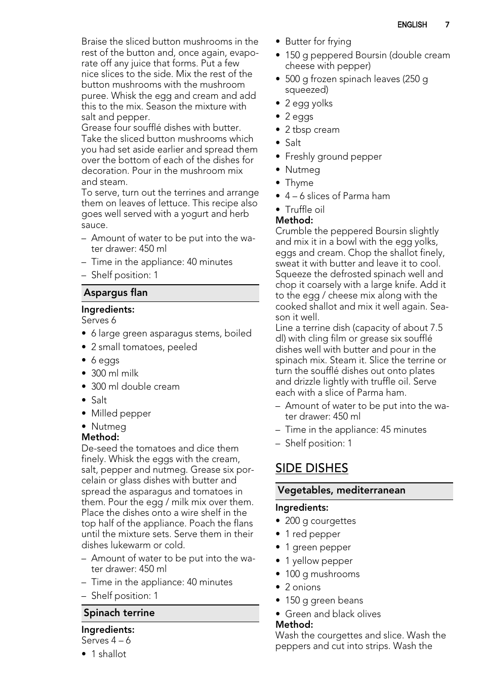 Side dishes | AEG KE8404001M User Manual | Page 7 / 12