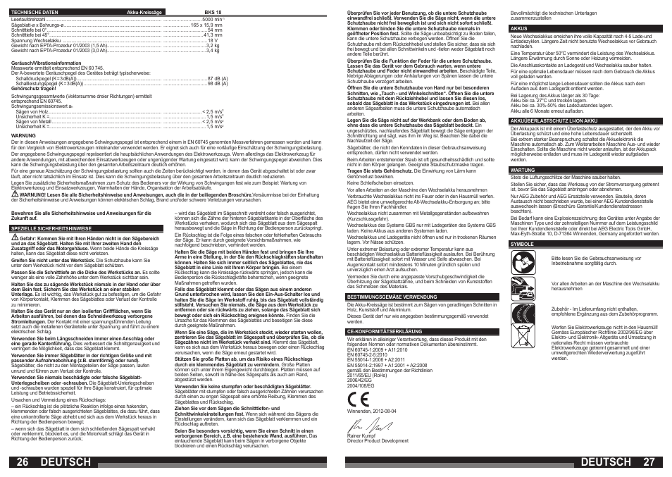 Deutsch | AEG BKS 18 User Manual | Page 14 / 41