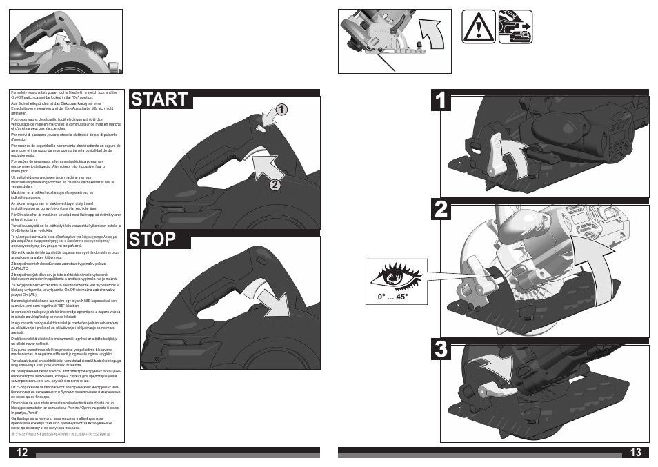 Start stop | AEG BKS 18 User Manual | Page 7 / 41