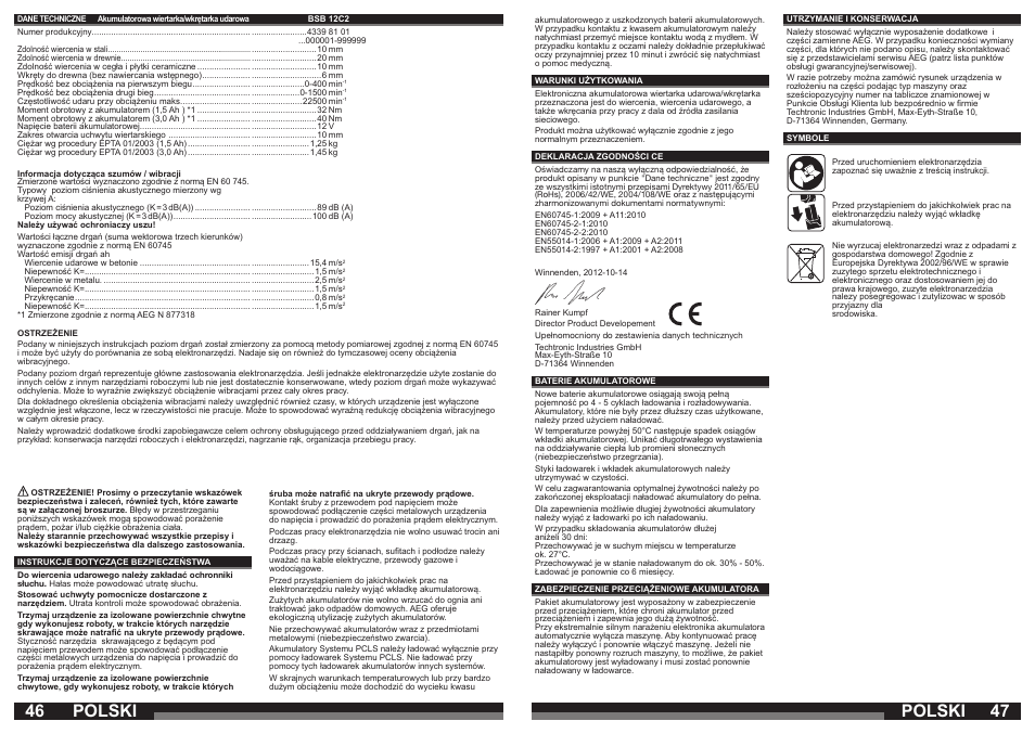 Polski | AEG BSB 12C2 User Manual | Page 24 / 37