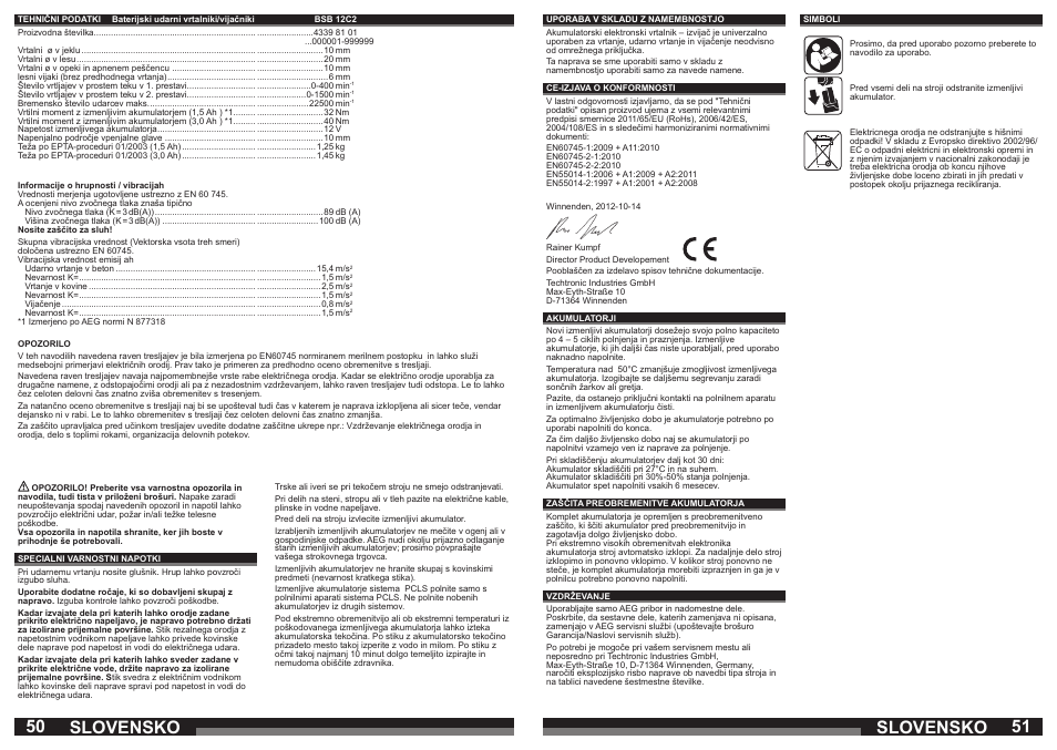 Slovensko | AEG BSB 12C2 User Manual | Page 26 / 37