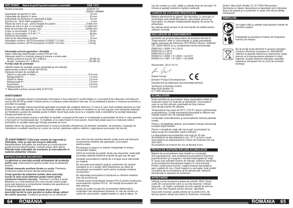 România | AEG BSB 12C2 User Manual | Page 33 / 37