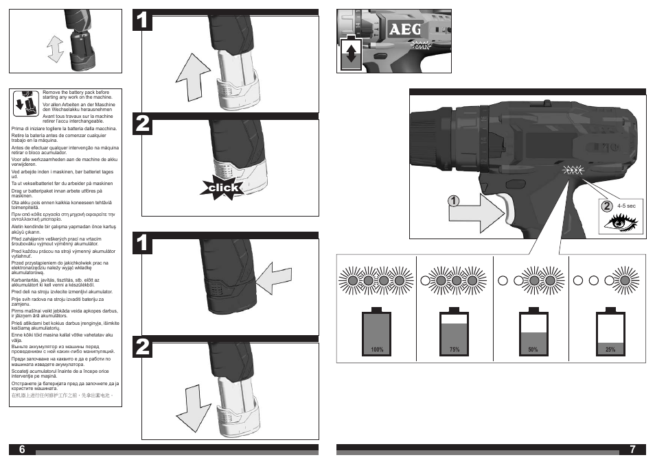 Click 1 2 | AEG BSB 12C2 User Manual | Page 4 / 37