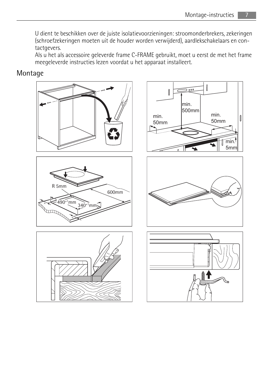 Montage, Montage-instructies 7 | AEG HC411520GB User Manual | Page 7 / 76