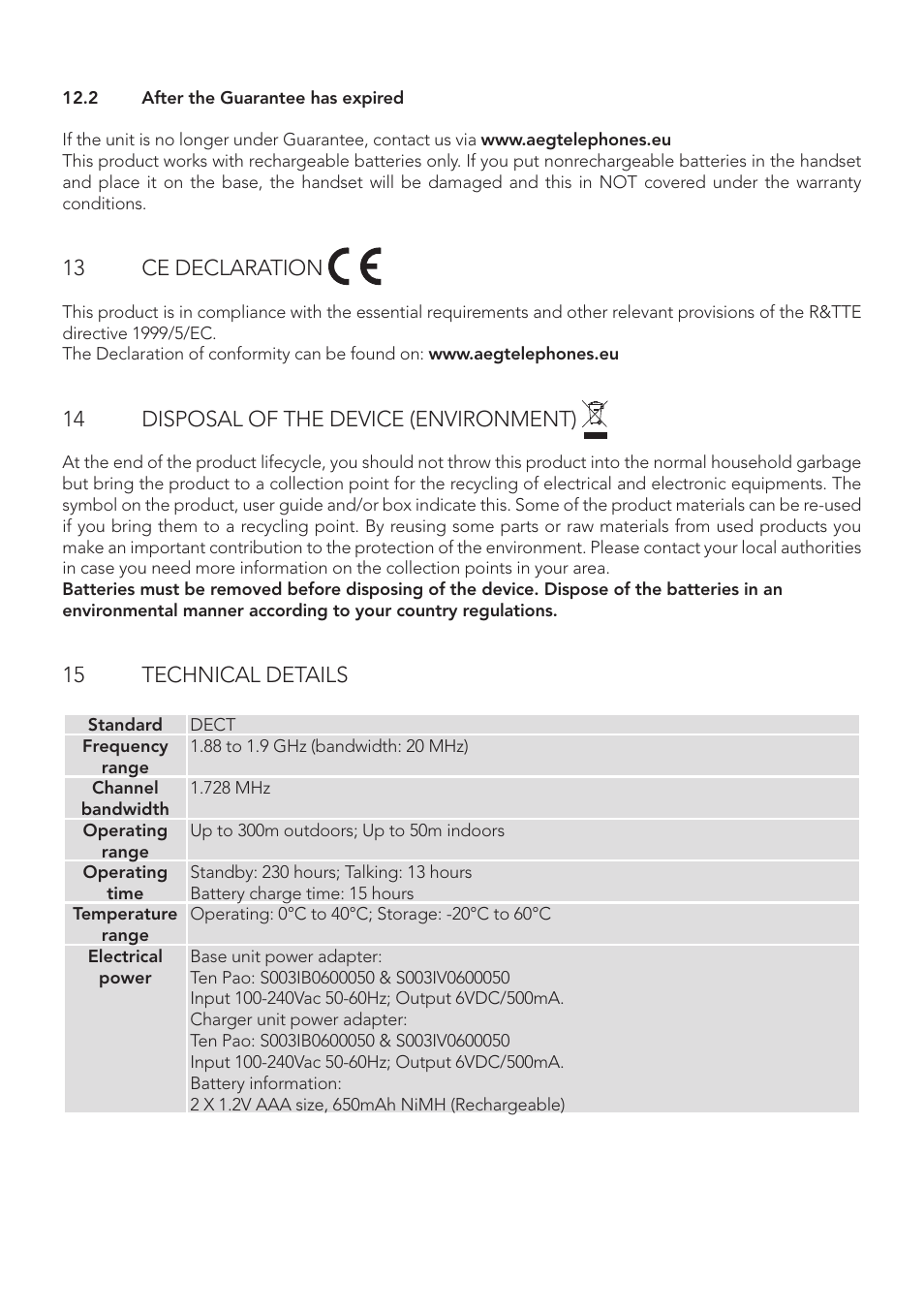 AEG Boomerang User Manual | Page 12 / 112