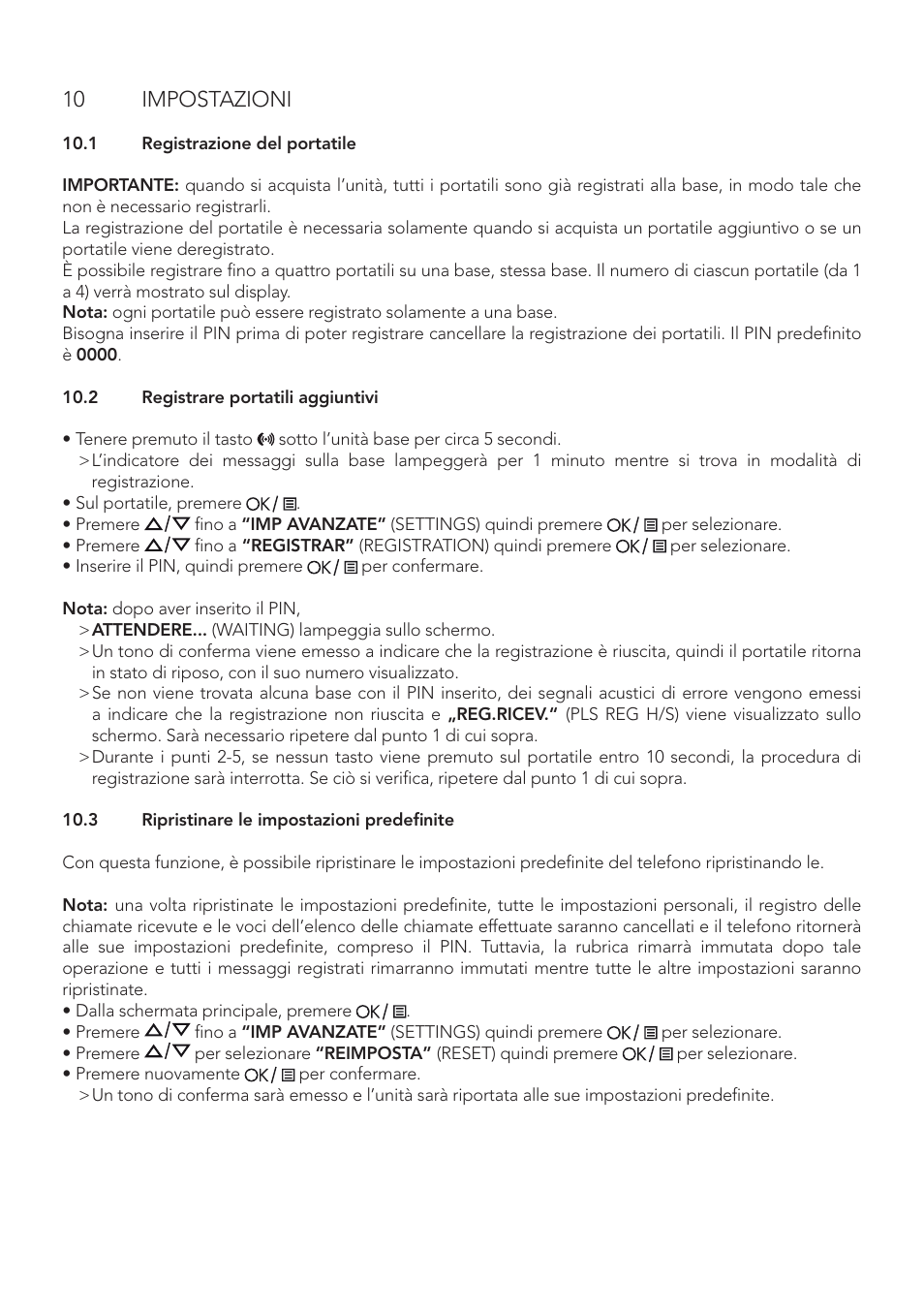 10 impostazioni | AEG Boomerang User Manual | Page 54 / 112